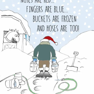 Horse Christmas Card: Noses Are Red, Fingers Are Blue...