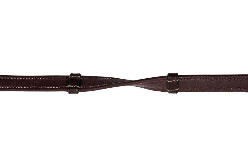 Montar Leather  Reins - Brown w/ White Stitching