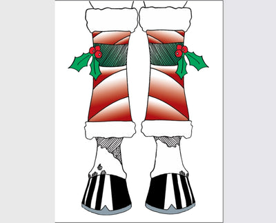Horse Christmas Card: Leg Wraps w/ Holly
