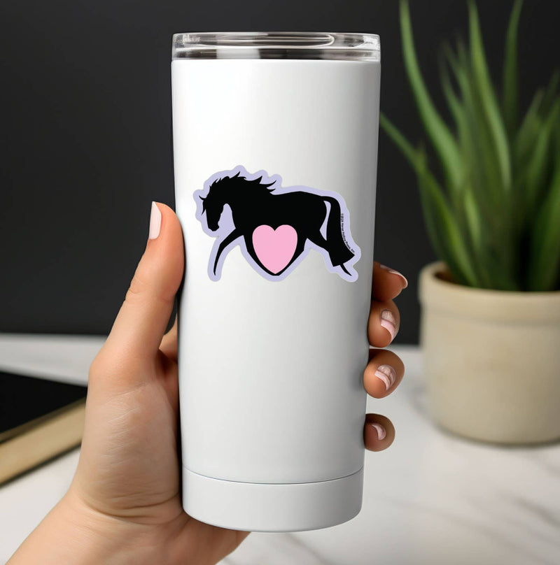 3" Tumbler Horse Sticker / Heart Horse / WATERPROOF