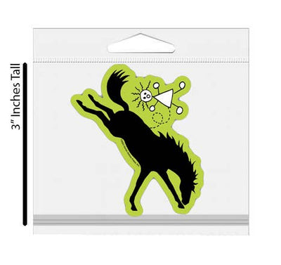 3" Tumbler Horse Sticker / Green Bucking Horse / WATERPROOF