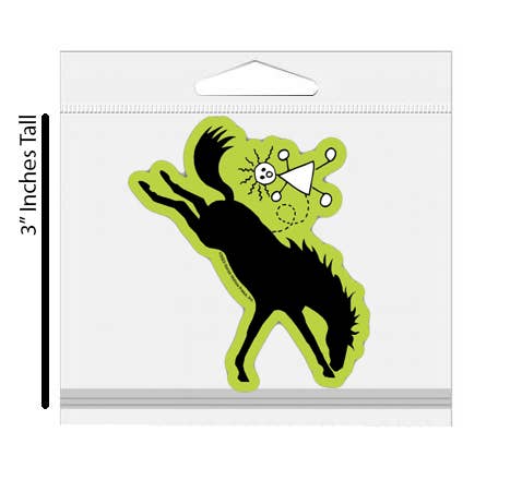 3" Tumbler Horse Sticker / Green Bucking Horse / WATERPROOF