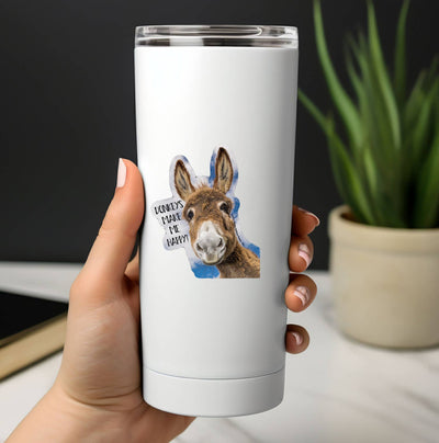 3" Tumbler Donkey Sticker / Make Me Happy /WATERPROOF