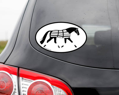 Oval Equestrian Horse Sticker / Newmarket / WATERPROOF