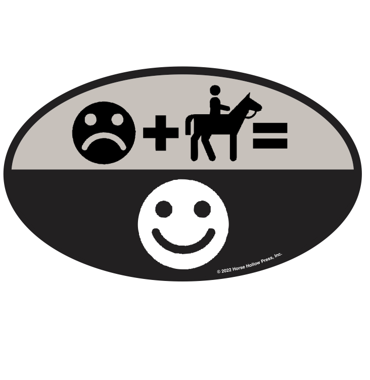 Oval Equestrian Horse Sticker / Smile Frown / WATERPROOF