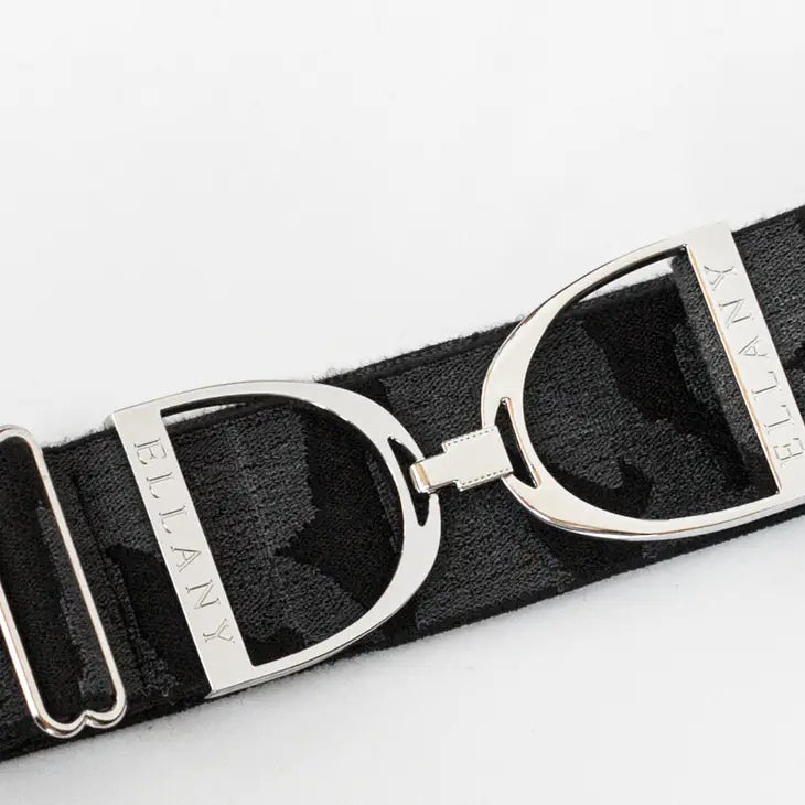 Ellany Belt Black Camo - 2" Silver Stirrup Elastic Belt