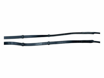 Schockemohle Rolled Leather Reins  - Black - Approx 56" - USED