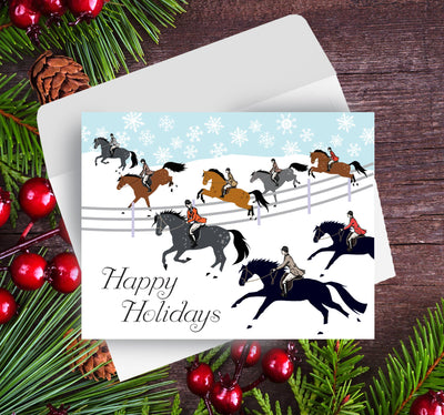 Horse Christmas Card / Fox Hunting / Holiday Greeting Card