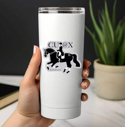 3" Tumbler Horse Sticker / CU @ X Dressage / WATERPROOF