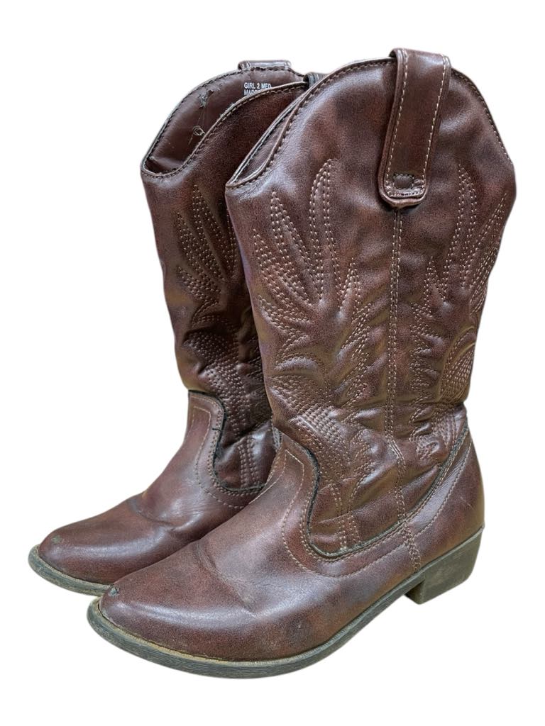 Unbranded Cowgirl Boots - Brown - Girls 2 - USED