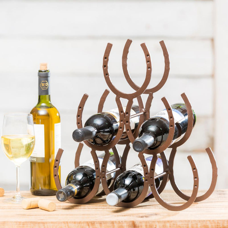 Metal Horseshoe Wine Rack
