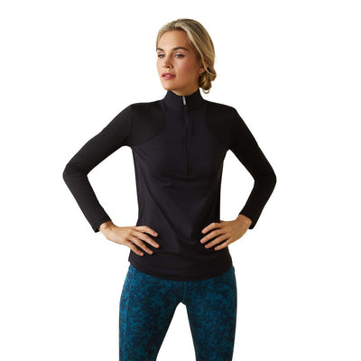 Breathe 1/4 Zip Long Sleeve Baselayer - Black