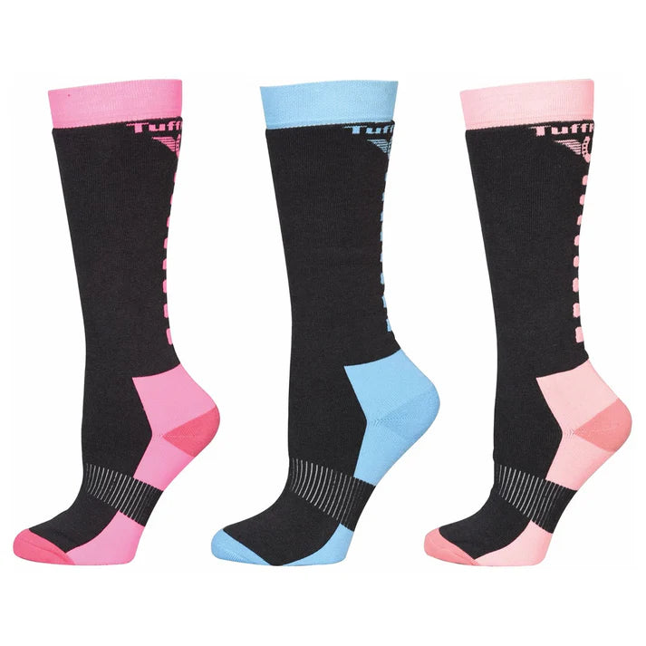 TuffRider Ladies Neon Winter Thermal Knee Hi Socks - 3 Pack