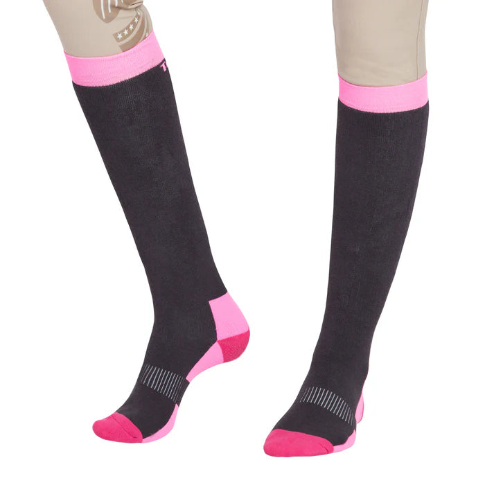 TuffRider Ladies Neon Winter Thermal Knee Hi Socks - 3 Pack