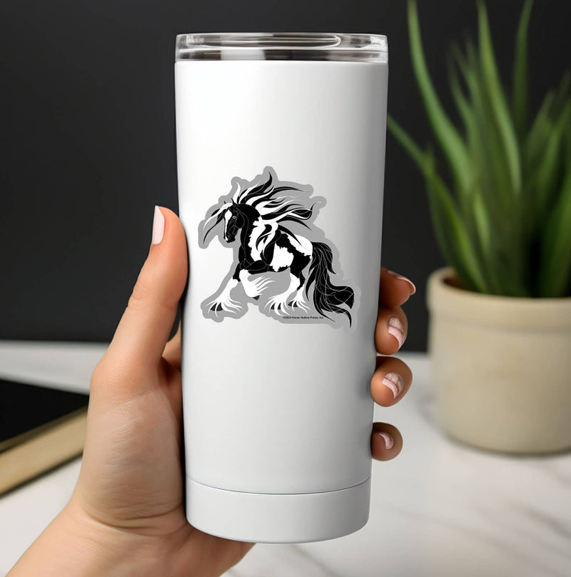 3" Tumbler Horse Sticker / Gypsy Vanner Horse / WATERPROOF