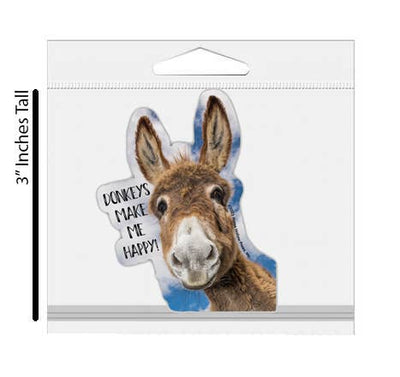 3" Tumbler Donkey Sticker / Make Me Happy /WATERPROOF