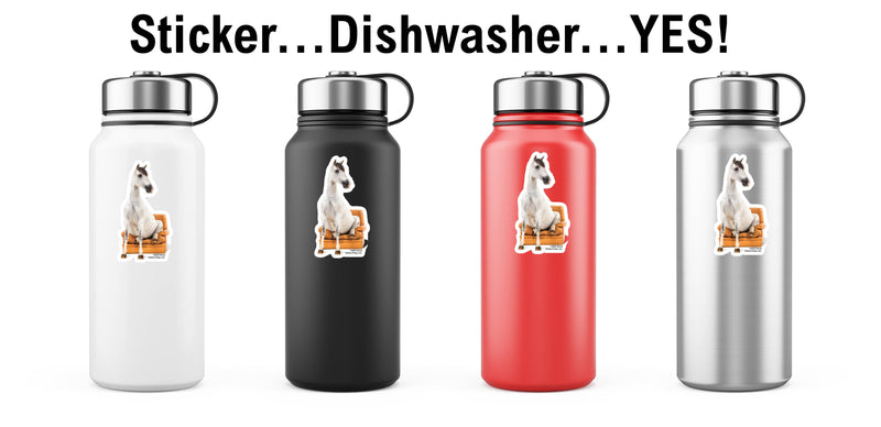 3" Tumbler Horse Sticker / Horse Seated Chair / WATERPROOF