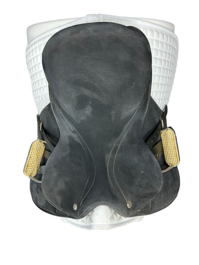 Flex Rider Inga Synthetic Suede Saddle - 17.5 Seat/Easy Change Gullet - Black - USED