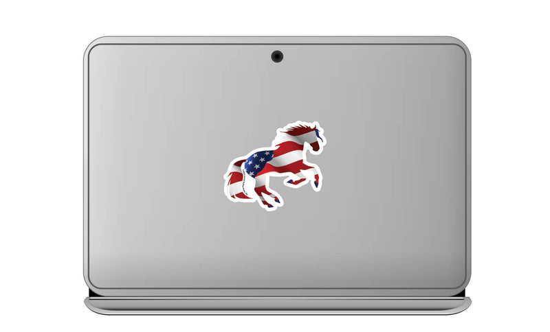3" Tumbler Horse Sticker / American Flag / WATERPROOF