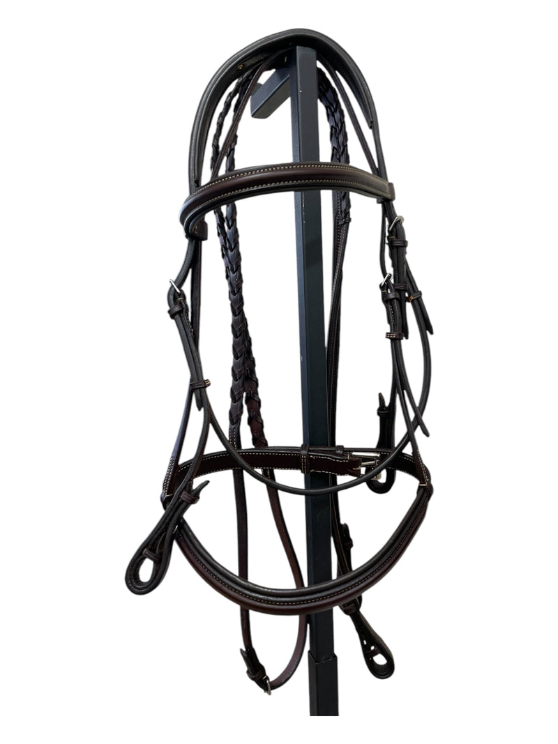 Edgewood Padded Bridle W/ Reins - Havana - Est. Horse Size - USED