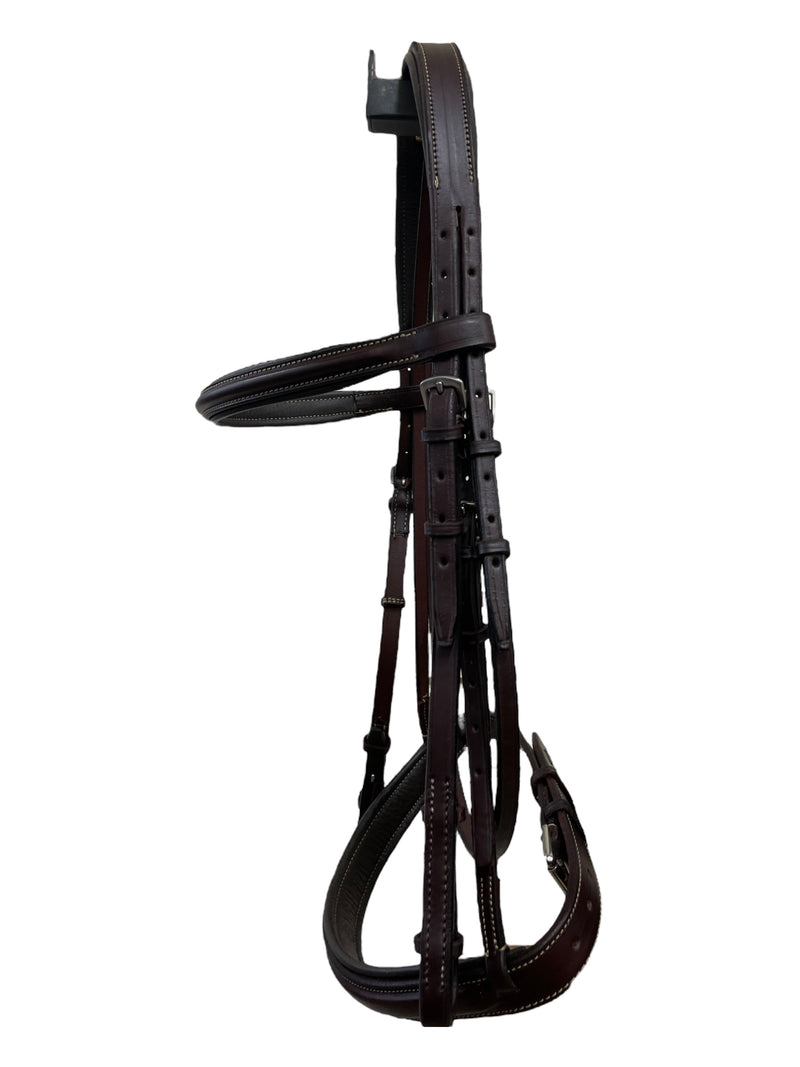 Edgewood Padded Bridle W/ Reins - Havana - Est. Horse Size - USED