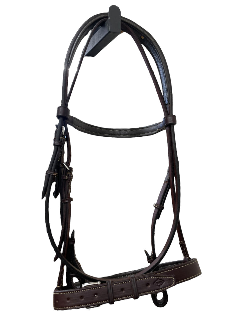 Edgewood Padded Bridle W/ Reins - Havana - Est. Horse Size - USED