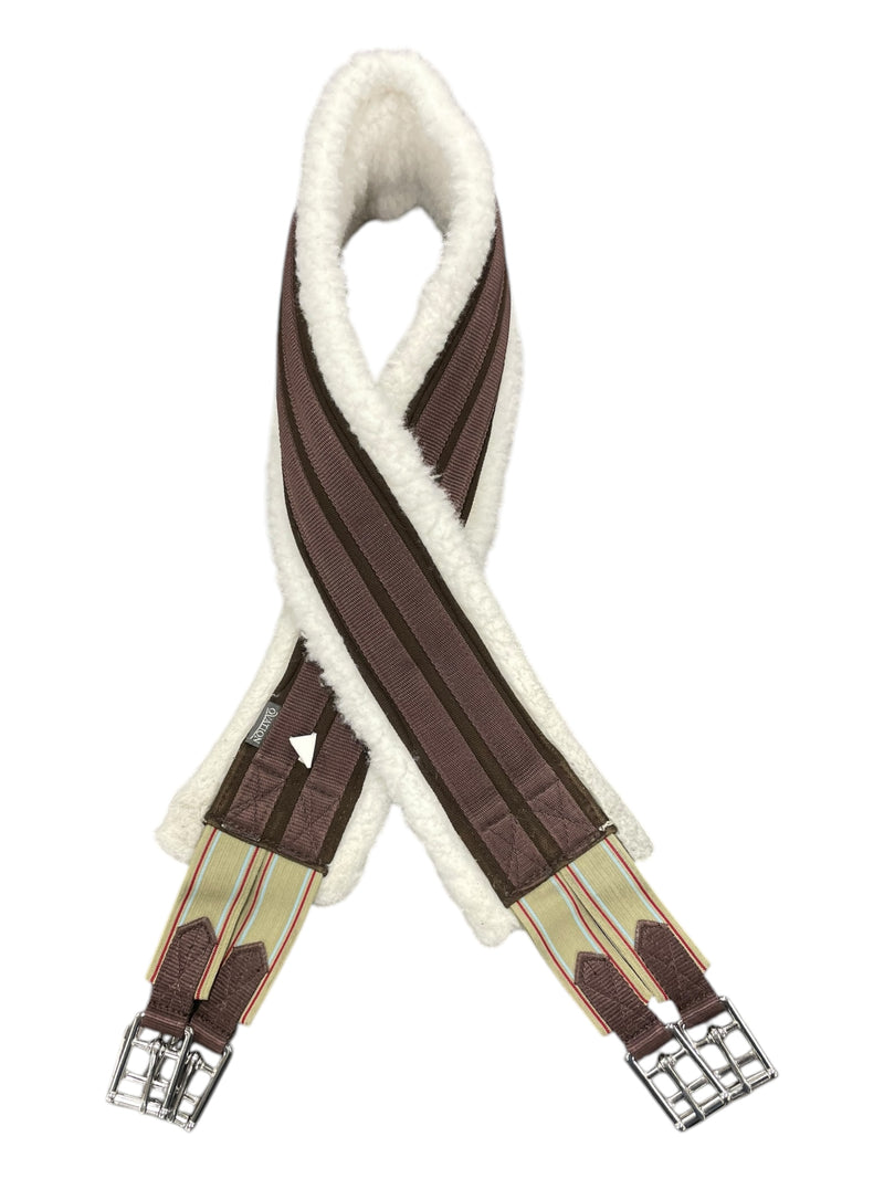 Ovation Synthetic Fleece Girth - Brown/White - 58" - USED