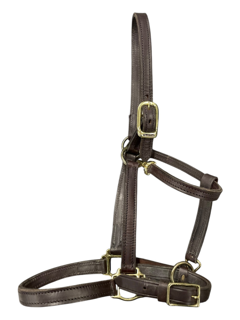 Smartpak Leather Halter - Brown/Brass - Oversize - USED