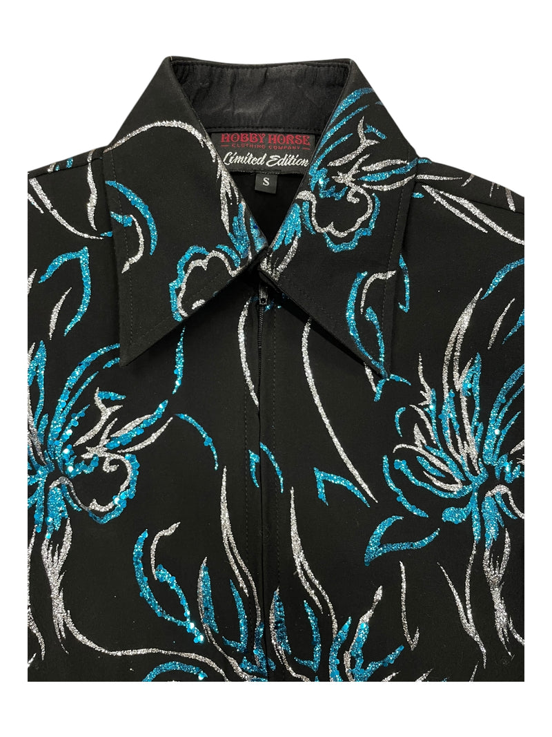 Hobby Horse Western Show Top - Black/Blue/Silver - S - USED