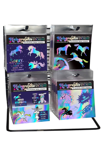 Holographic Sticker Sheet / Love Horse / 4 peel-off stickers