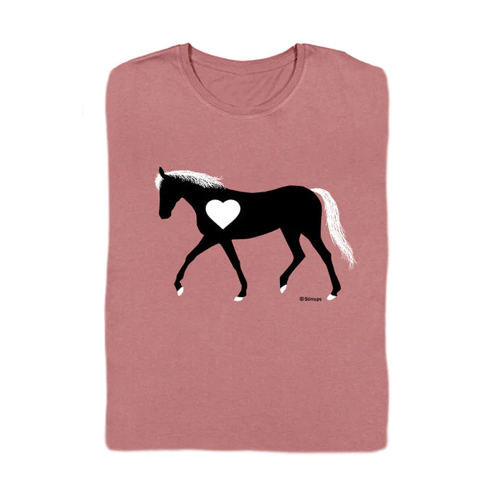 Stirrups Heart Horse Tee