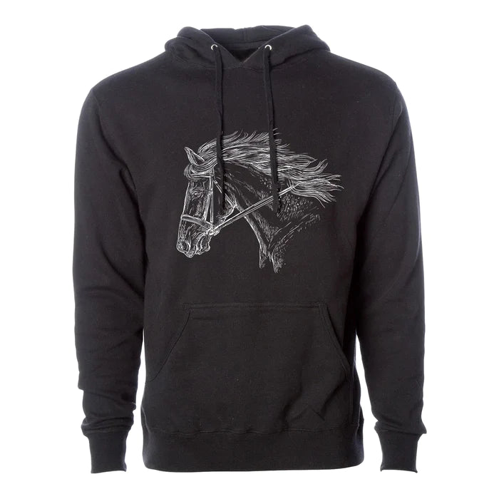 Stirrups Equestrian Horse Head Hoodie