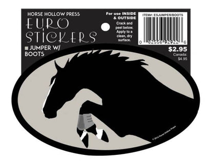 Oval Equestrian Horse Sticker / Jumper w Wraps / WATERPROOF