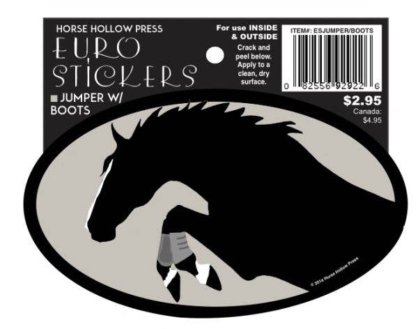 Oval Equestrian Horse Sticker / Jumper w Wraps / WATERPROOF