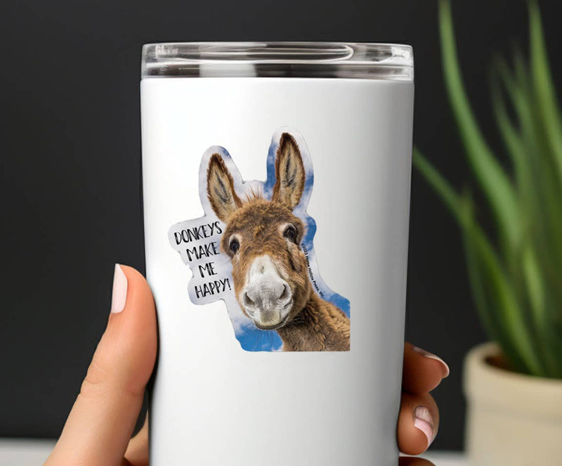 3" Tumbler Donkey Sticker / Make Me Happy /WATERPROOF