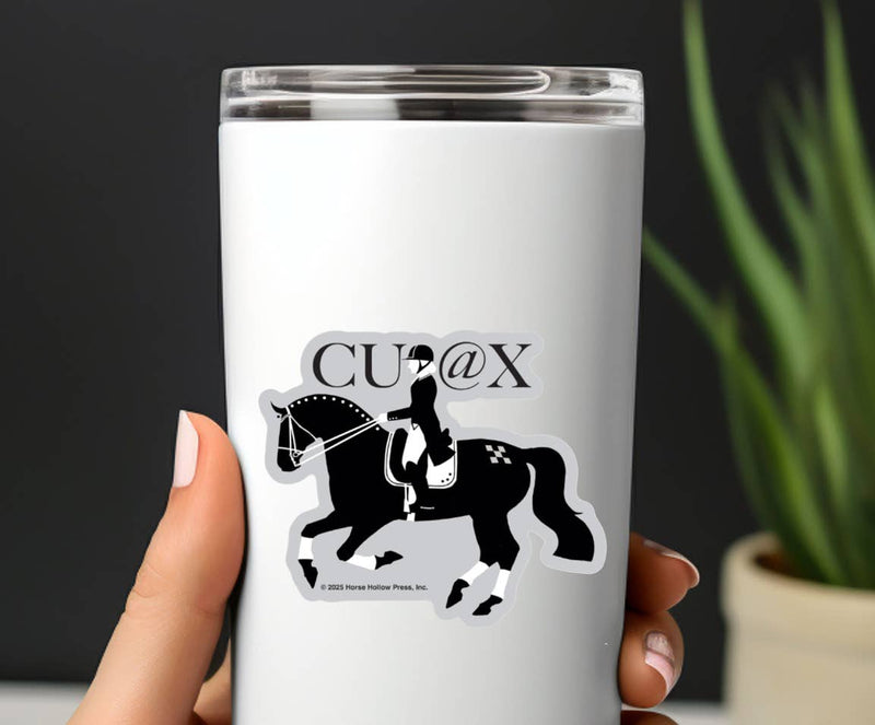 3" Tumbler Horse Sticker / CU @ X Dressage / WATERPROOF