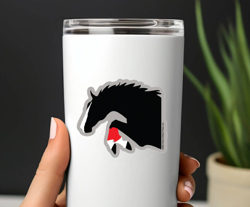 3" Tumbler Horse Sticker / Jumper Red Wraps / WATERPROOF