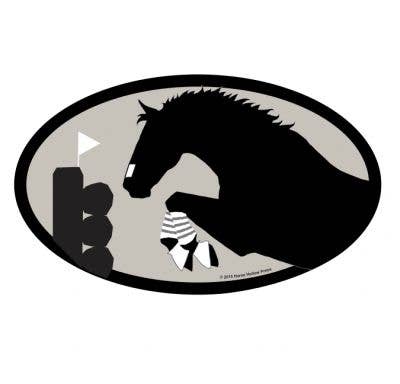 Oval Equestrian Horse Sticker / Eventer - 3 day / WATERPROOF