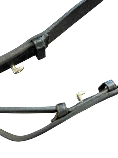Passier Leather Reins With Stops Stud Hook - Black - Full Size - USED