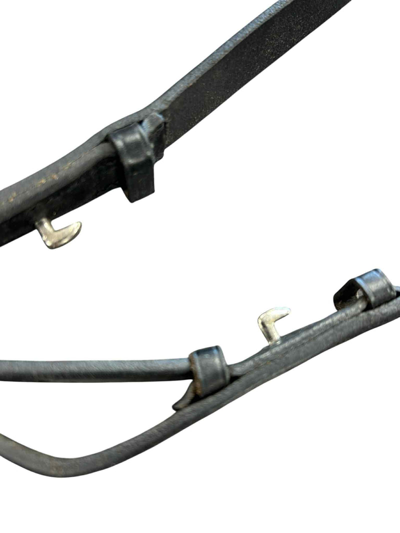 Passier Leather Reins With Stops Stud Hook - Black - Full Size - USED