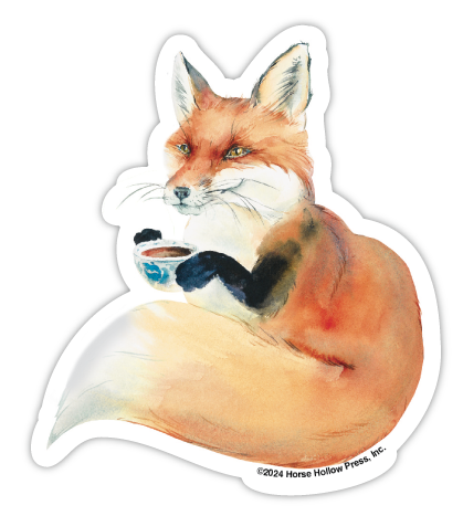 3" Tumbler Fox Sticker / Coffee & Fox / WATERPROOF