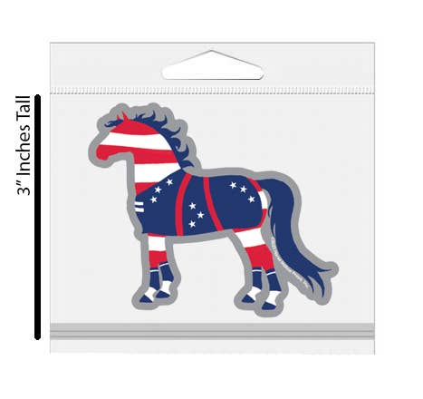 3" Tumbler Horse Sticker / Patriotic American / WATERPROOF