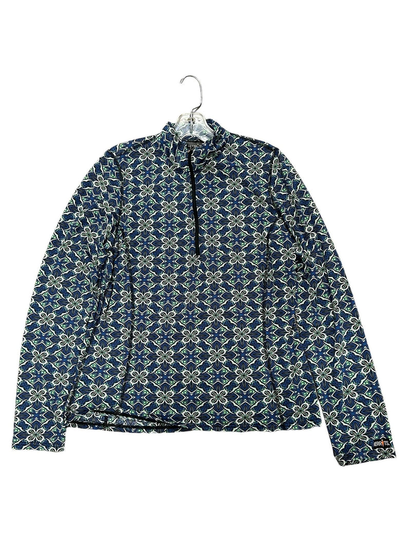 Kerrits Sunshirt - Blue/Green Print - M- USED
