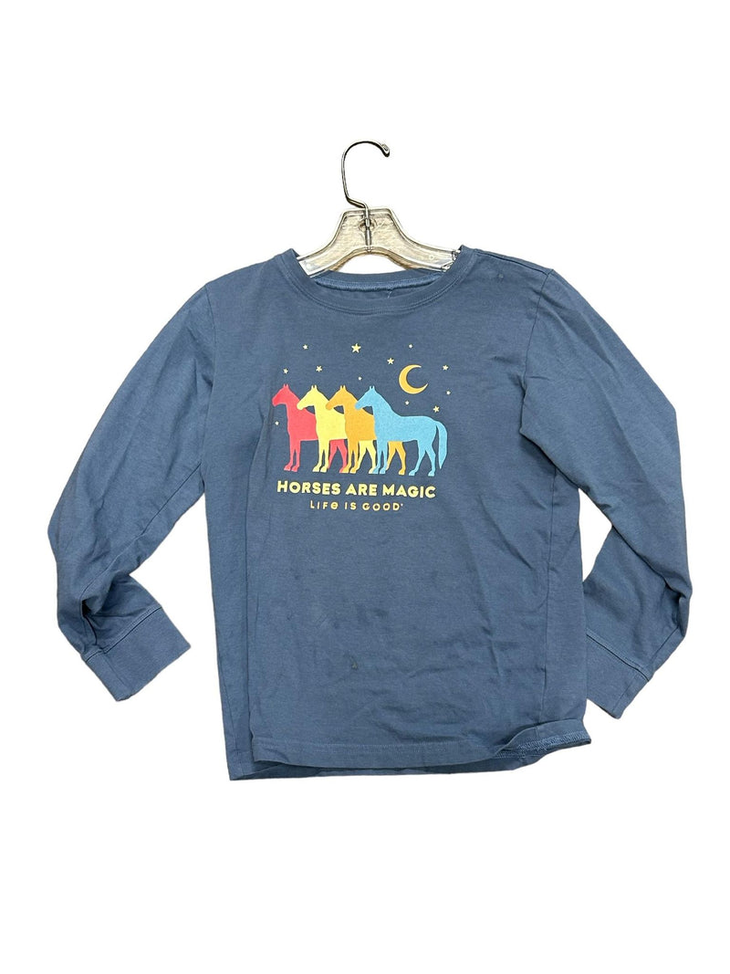 Horses Are Magic Tee - Blue Youth L - USED