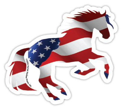 3" Tumbler Horse Sticker / American Flag / WATERPROOF