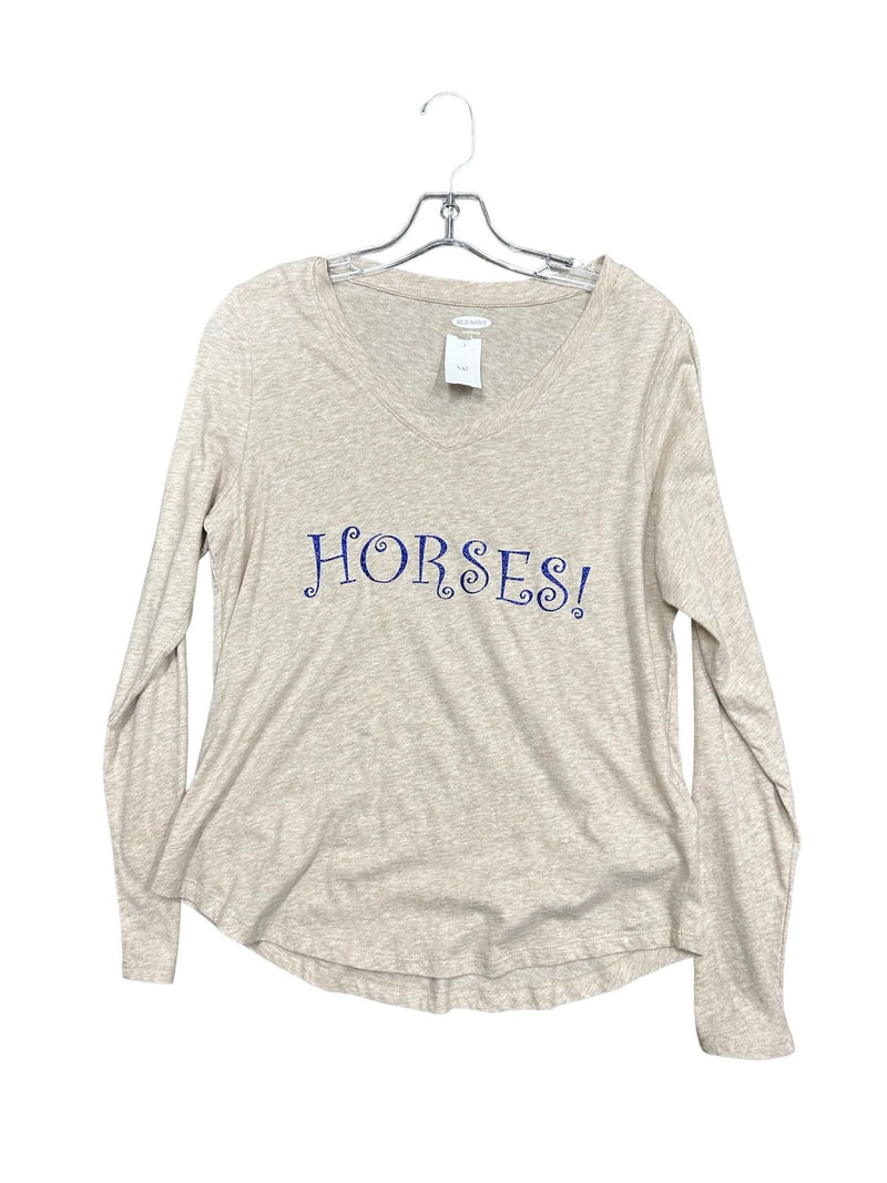 Horses! Tee Shirt - Beige - S - USED