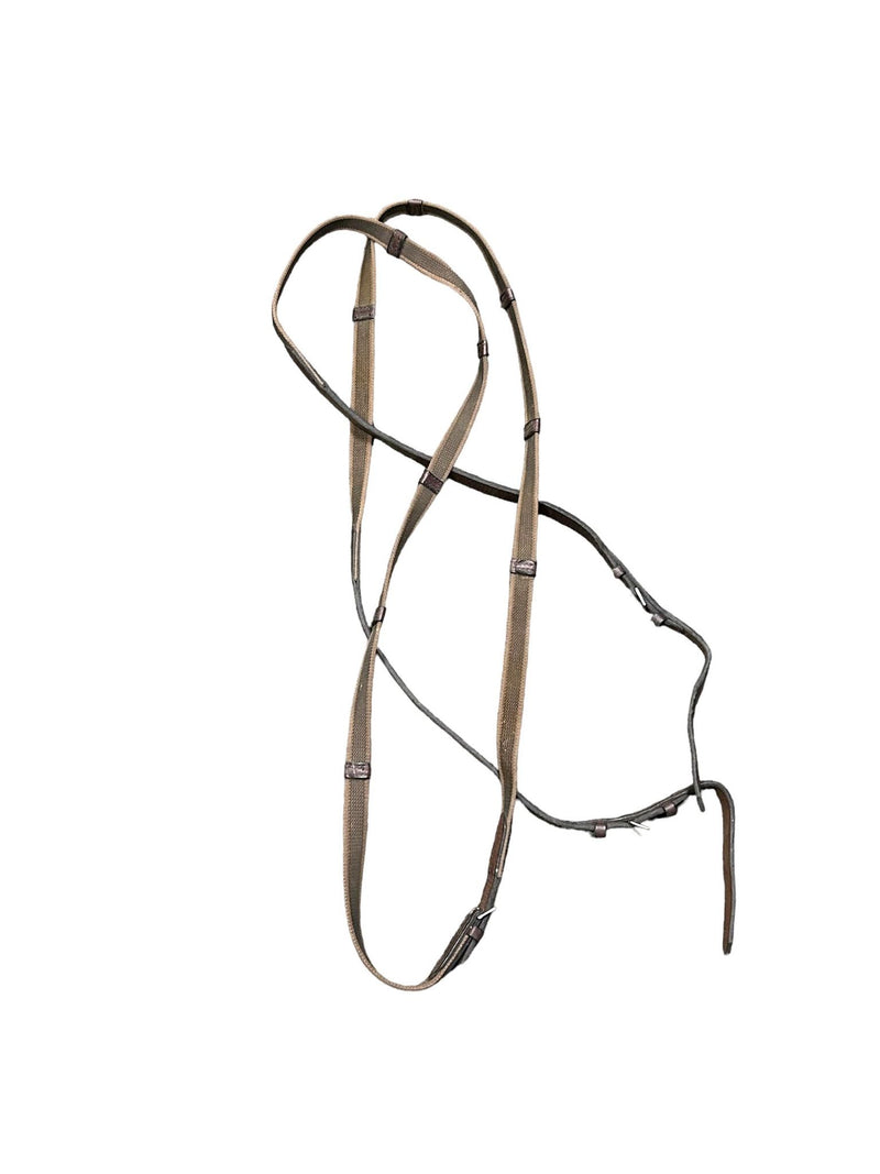 Tory Leather Rubberized Web Reins - Brown - USED