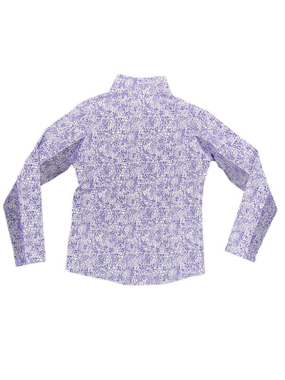 IBKUL 1/4 Zip Sun Shirt - Purple Animal Print - S - USED