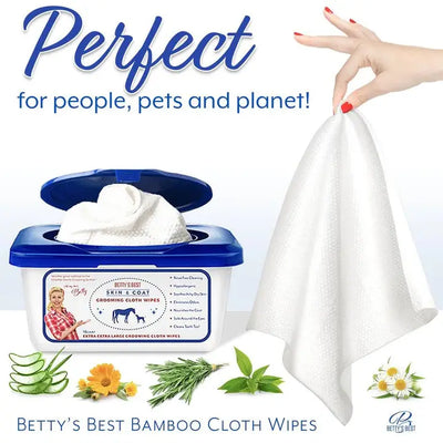 Betty's Best Skin & Coat Cloth Wipes Xl with Dispenser