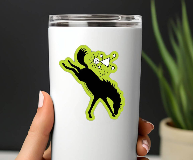 3" Tumbler Horse Sticker / Green Bucking Horse / WATERPROOF